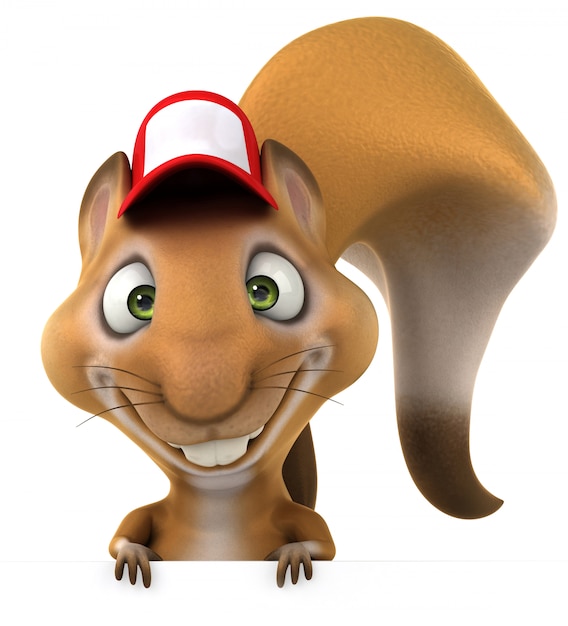 Foto 3d-rendering von lustigem 3d-rendering von lustigem eichhörnchen