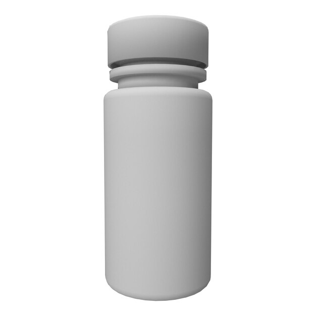 3D-Rendering von Medizinflaschen auf weißem Hintergrund