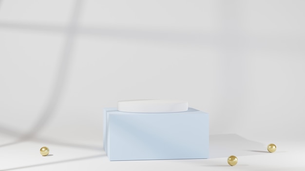 3D-Rendering von Minimal Luxury Podium in weißem Hintergrund.