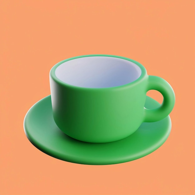 3D-Rendering von Mub und Cup