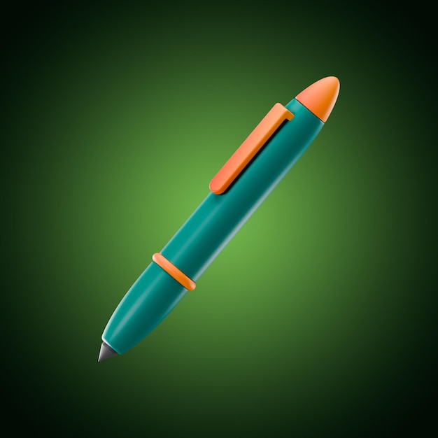 3D-Rendering von Premium-Office-Stift-Ikonen auf isoliertem Hintergrund