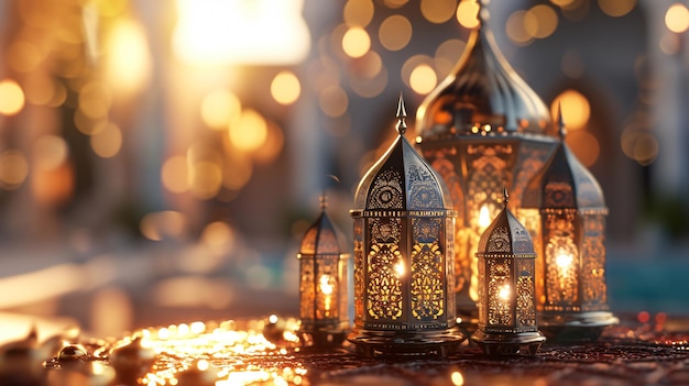 3D-Rendering von Ramadan-Hintergrund