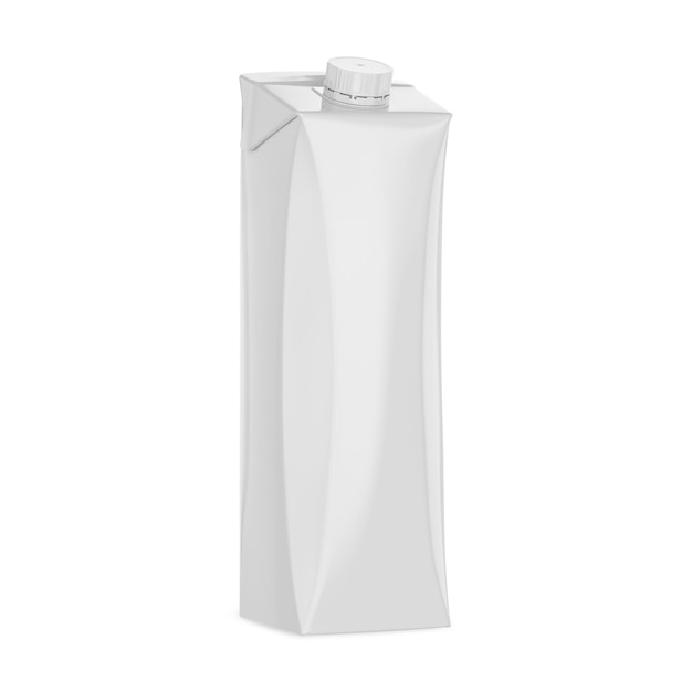 3D-Rendering von Saftkarton-Paket-Mockup auf isoliertem Hintergrund