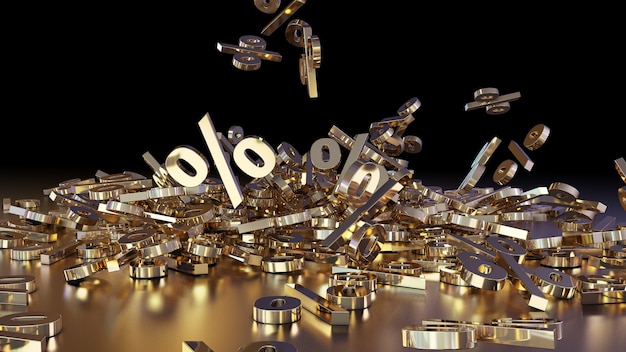 3D-Rendering von Schildern, die in einen Haufen fallen Volumetrische Schilder mit reflektierender Oberfläche