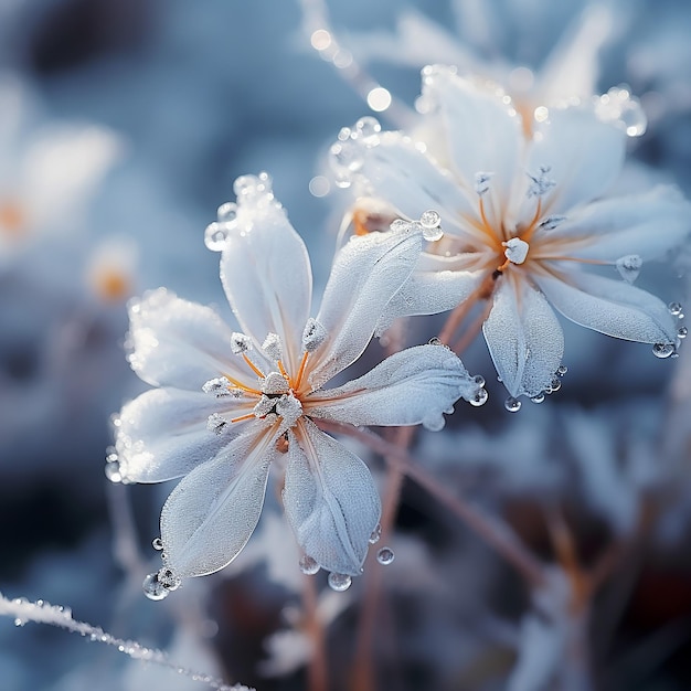 Foto 3d-rendering von schneeflocken, die im winter treiben