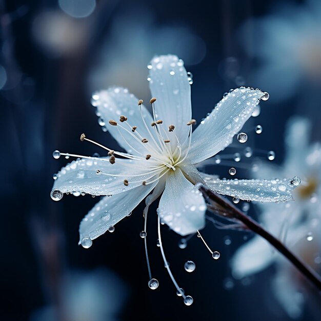 Foto 3d-rendering von schneeflocken, die im winter treiben