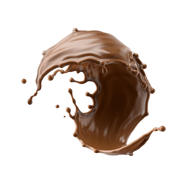 3D-Rendering von Schokoladen-Splash
