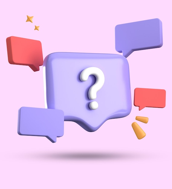 3D-Rendering von Sprachblase 3D-Pastel-Chat mit Symbol-Ikonensatz