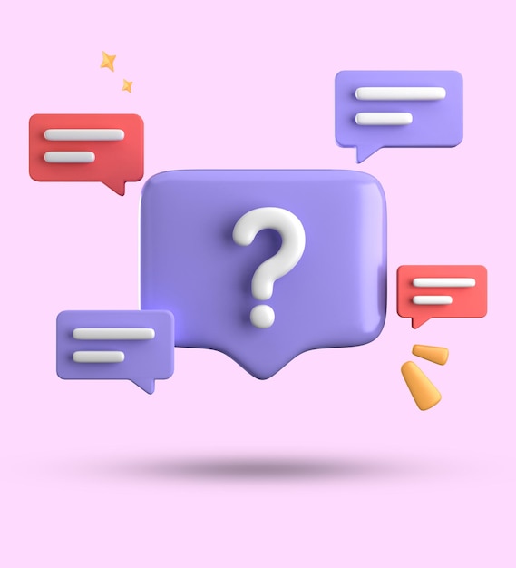 3D-Rendering von Sprachblase 3D-Pastel-Chat mit Symbol-Ikonensatz