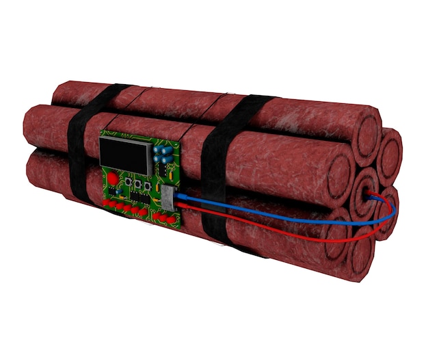 3D-Rendering von Sprengstoffbomben tnt