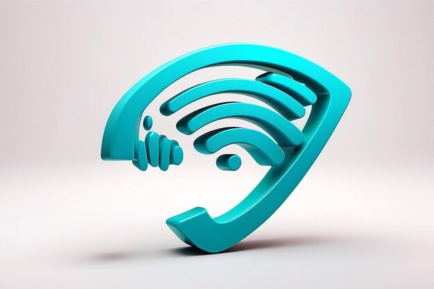 Foto 3d-rendering von wi-fi-symbolen, isoliert auf weißem konzept der internetverbindung 3d-rendering illustration cartoon-stil