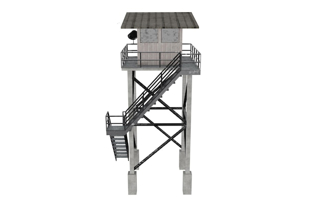 3D-Rendering Wachturm mit Treppe