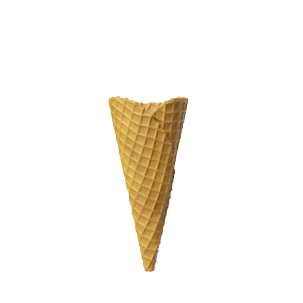 3D-Rendering Waffel Eis auf weißem Hintergrund