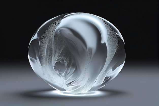 3D-Rendering Weiße, klare Farbe Flüssige Form aus chromatischem Glasmaterial
