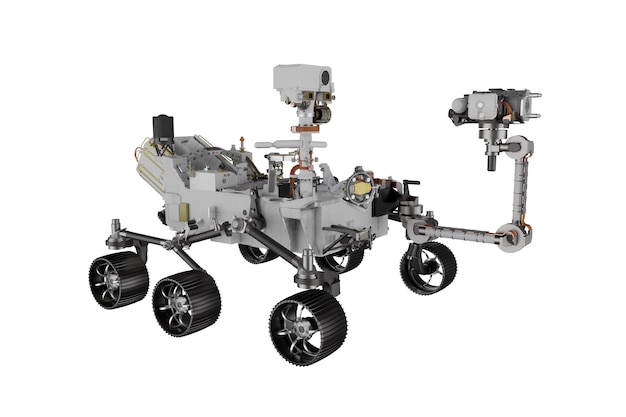 3D-Rendering Weltraumroboter Erforscher von Planeten