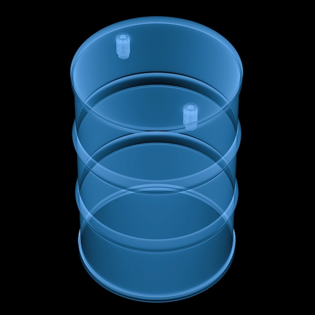 3D-Rendering x-ray-Fass isoliert auf schwarz