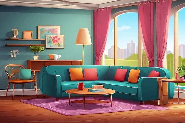 Foto 3d rendering3d ilustración escena interior y maqueta de la sala de estar aparador incorporado en la pared blanca