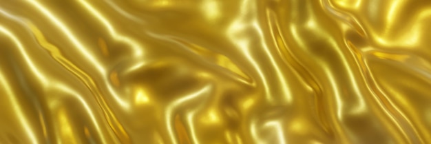 3d renderização abstrata de fundo dourado textura de onda dourada