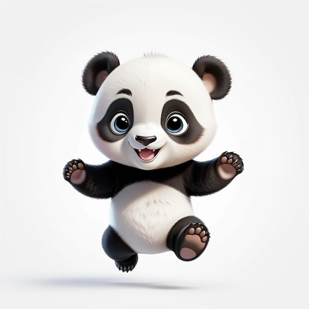 3D renderização caractere bonito de bebê panda isolado em fundo branco