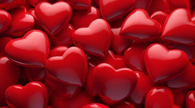 3d renderização de fundo de corações vermelhos conceito de Dia dos Namorados