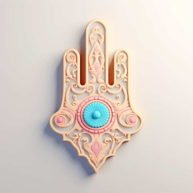 3d renderização de hamsa mão islam