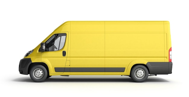 Foto 3d renderização de icon yellow delivery van