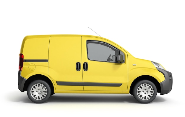 3d renderização de Icon Yellow Delivery Van