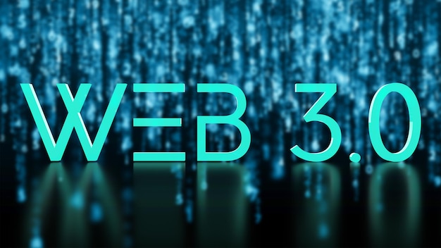 3d renderização de texto web 30 luz neon de cor verde no código de fundo futura tecnologia de internet