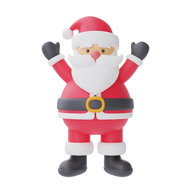 3d renderização do personagem de desenho animado papai noel isolado em fundo branco feliz natal e ano novo