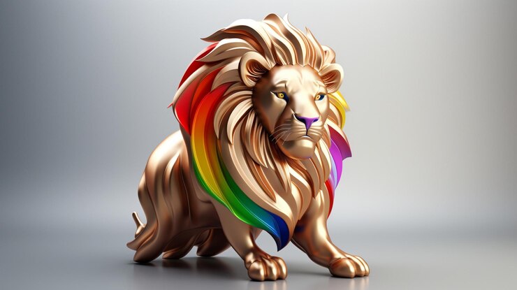 Foto 3d renderização do símbolo de orgulho realista detalhado