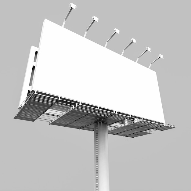 3d renderização em branco outdoor em branco