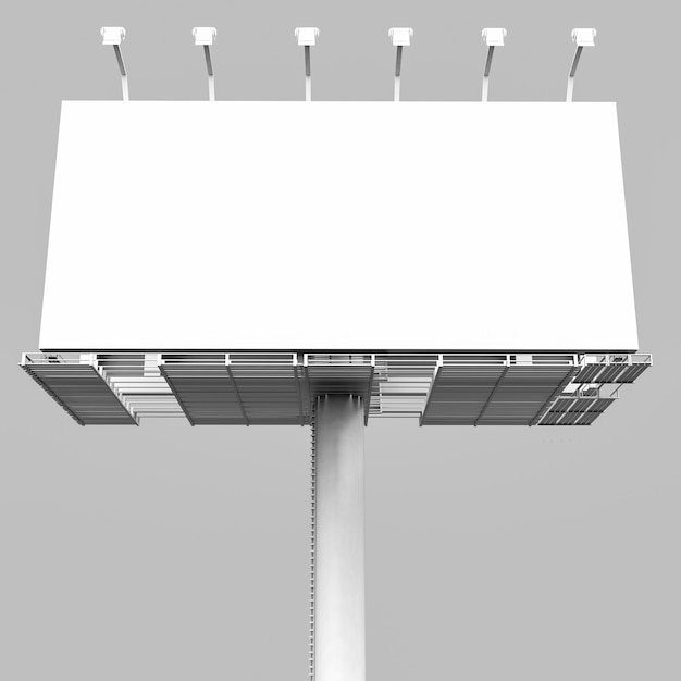 3d renderização em branco outdoor em branco