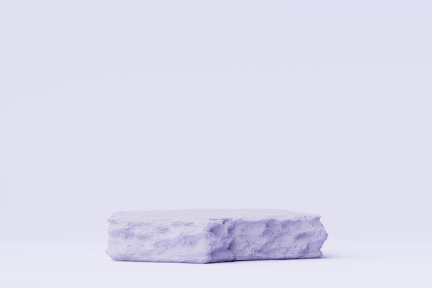 3d renderização Fundo mínimo roxo pastel com suporte de pódio Plataforma de palco roxo para apresentação de produtos cosméticos e publicidade Cena de estúdio com pedestal de vitrine em design limpo