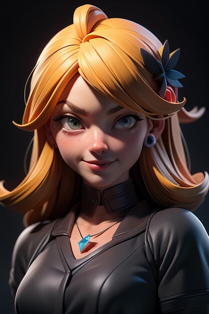 3D renderização personagem de desenho animado garota bonita modelo de personagem de jogo papel de parede ilustração de fundo