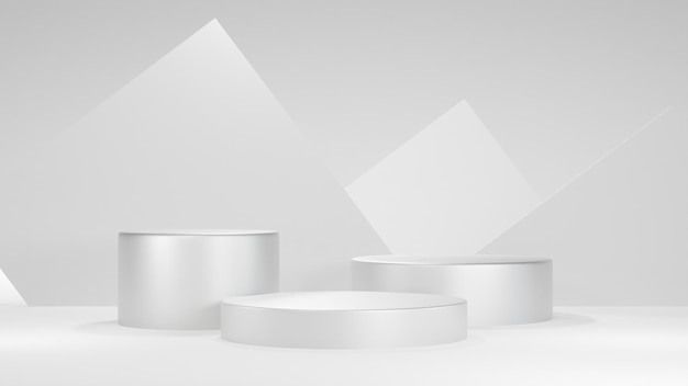 3d renderização Podium cena abstrata mínima geométrica para apresentação de produtos cosméticos