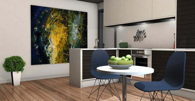 3d renderização sala de estar moderna com decoração de luxo o interior da sala de estar