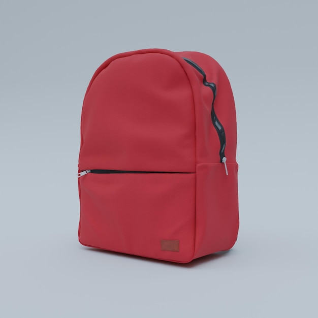 3d Renderización de la mochila escolar aislada