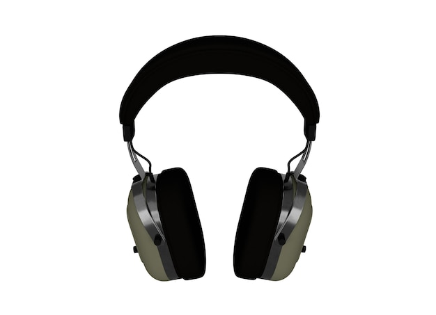 3D renderizado auriculares retro concepto de tecnología antigua