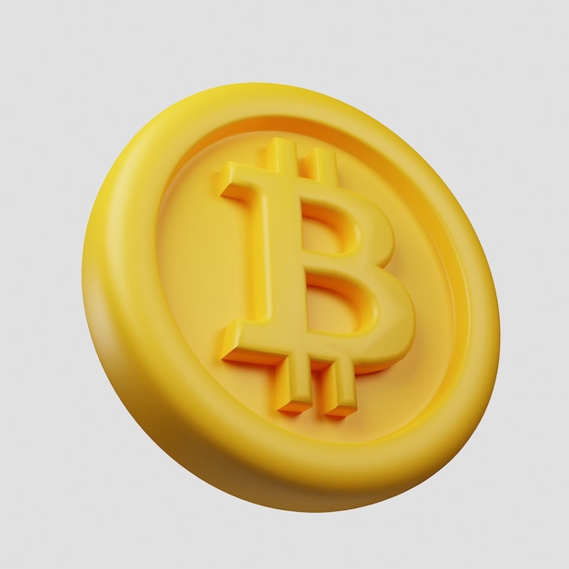 3d renderizado criptomoneda oro bitcoin estilo de dibujos animados