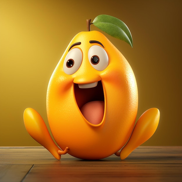 3d renderizado dibujante mango feliz