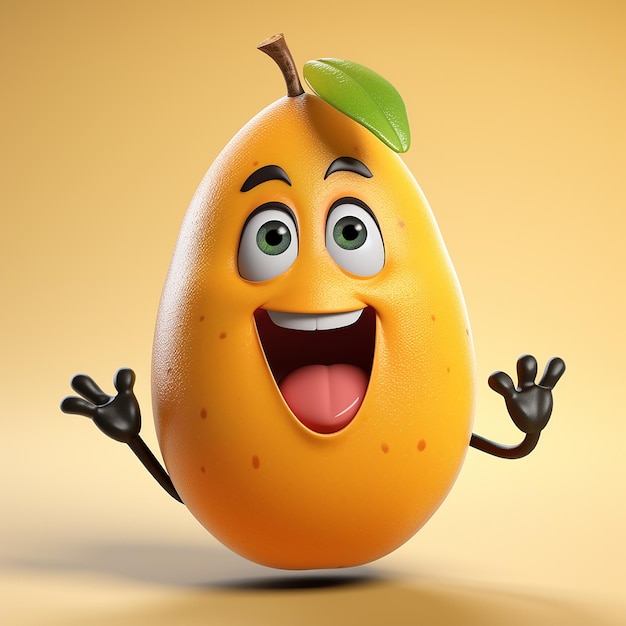 3d renderizado dibujante mango feliz