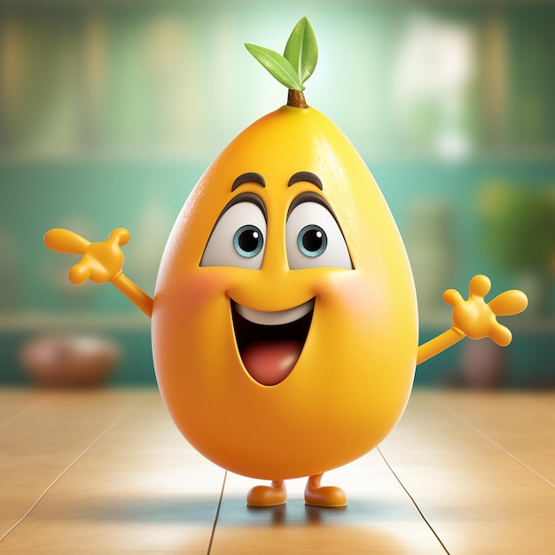 3d renderizado dibujante mango feliz