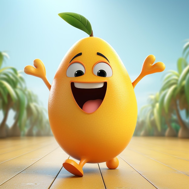 3d renderizado dibujante mango feliz