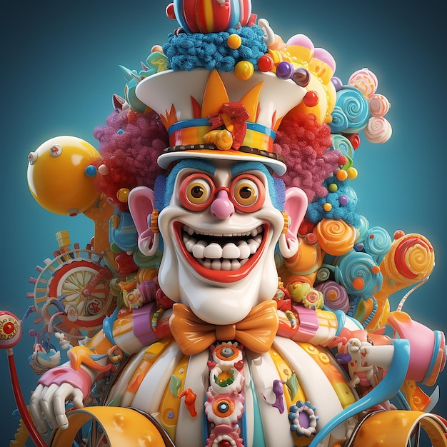 3d renderizado divertido personaje de carnaval