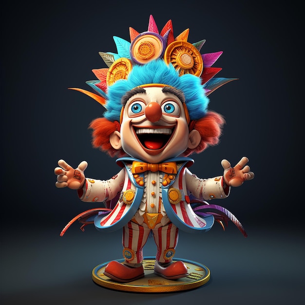 3d renderizado divertido personaje de carnaval