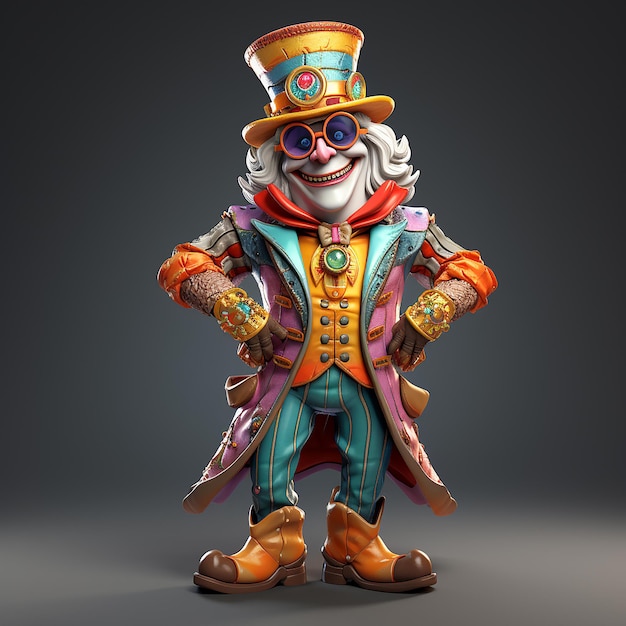 3d renderizado divertido personaje de carnaval