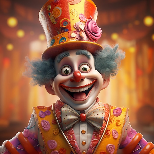 3d renderizado divertido personaje de carnaval