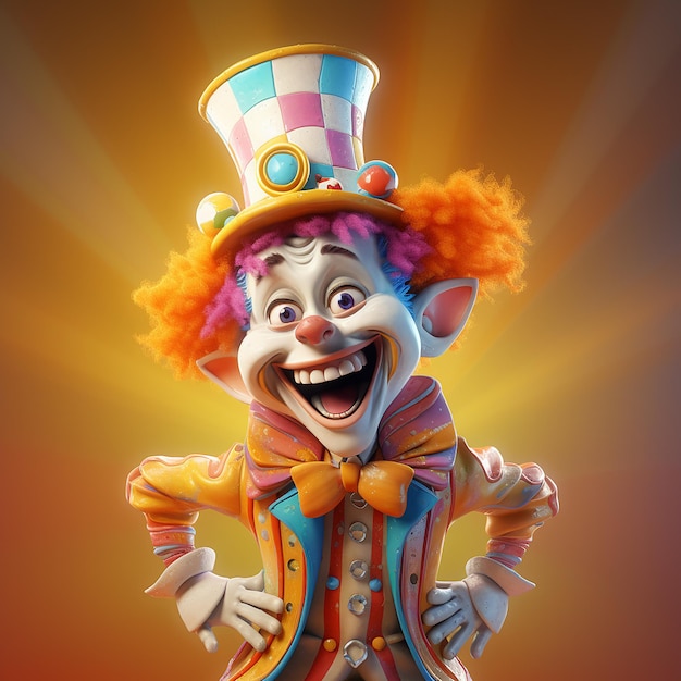 3d renderizado divertido personaje de carnaval