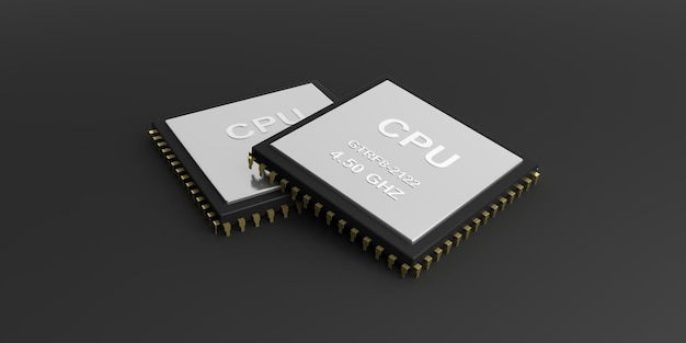 3d renderizado dos procesadores de cpu