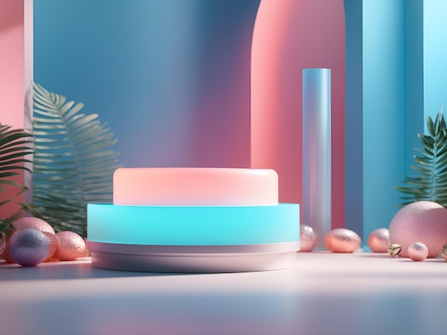 3d renderizado Fondo de color pastel minimalista moderno abstracto iluminado con luz brillante